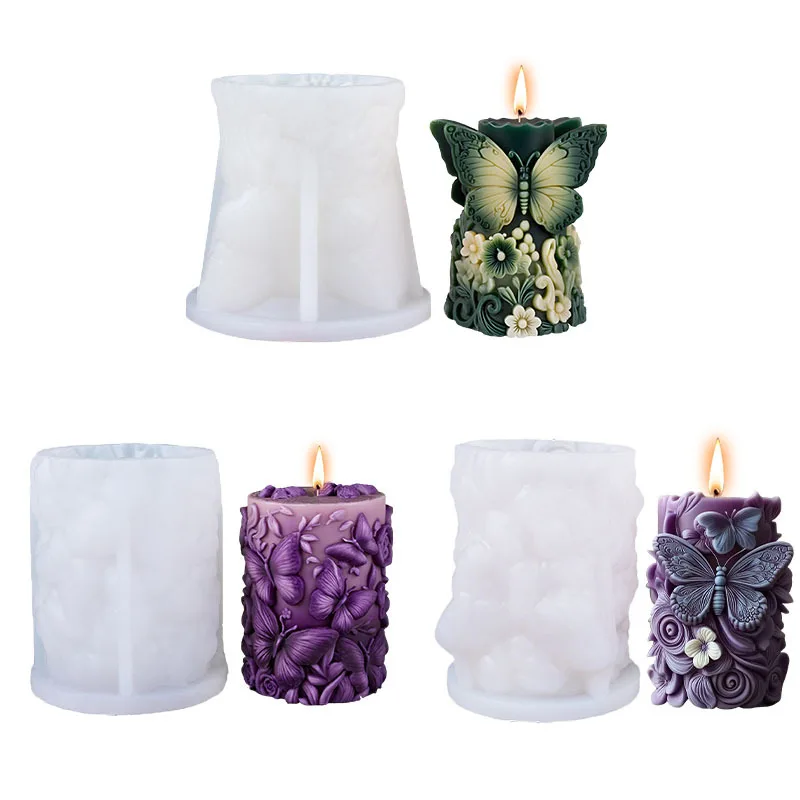 

3pcs 3D Butterfly Candle Mold Silicone - DIY Dreamy Scented Candles & Creative Decor, Elegant Home Fragrance & Unique Gifts