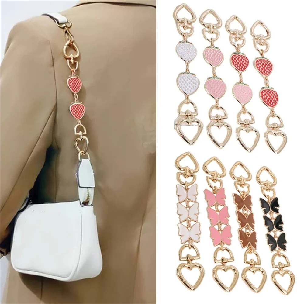 

16cm Extended Love Heart Chain Strap For Handbag Bag Handles Belts Extention Shoulder Strap Chain Bag Strap DIY Bag Accessories