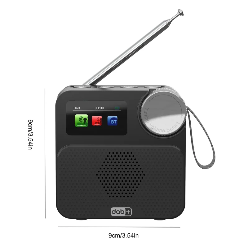 

Портативный цифровой радиоприемник DAB со стереозвуком, Bluetooth-динамиком, USB-портом для зарядки, LED-дисплеем и регулируемой громкостью для дома