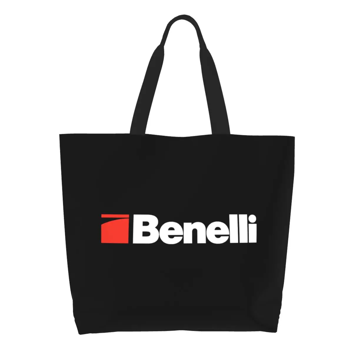 Cute Print White Benelli Firearm Shooter Tote Shopping Bag Durable Canvas Shopper Shoulder Handbag