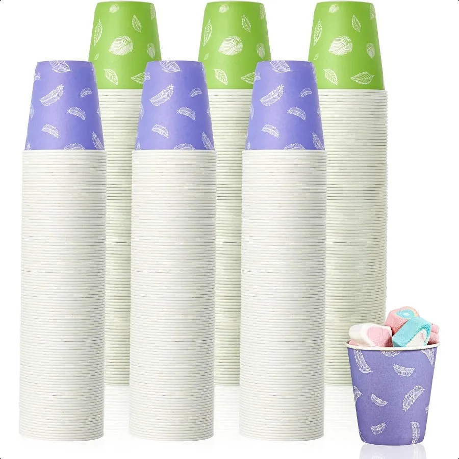 

600 Pack 5 oz Small Cups Paper Cups Mini Paper Cups Colorful Mouthwash Cups for Parties Picnics Barbecues Travel and Events