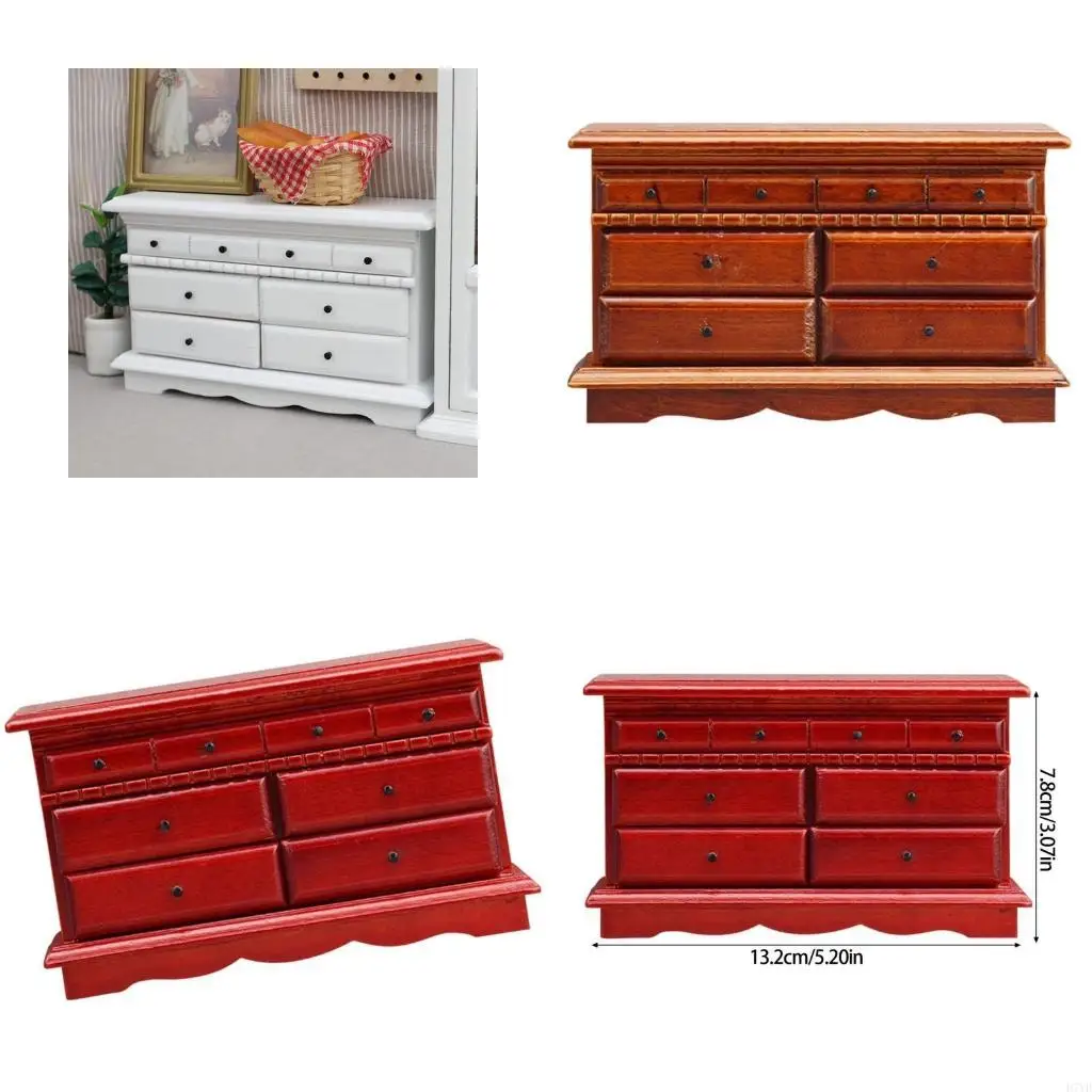 

D7YD Wooden Dollhouses Dresser 4 Организатор ящика Идеально подходит для крошечных домашних проектов