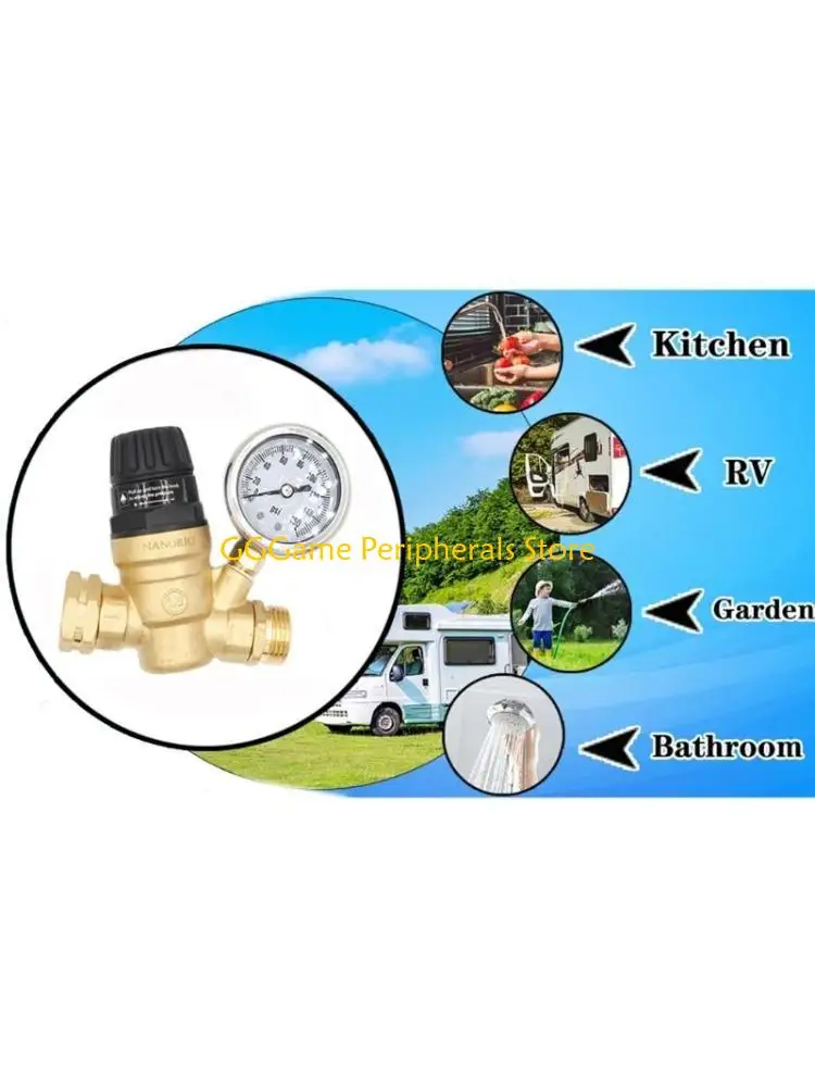 

U55B Регулятор давления водыКлапан RVРегулятор давления воды Ручка Регулируемый редуктор давления воды для RVCampers Garden