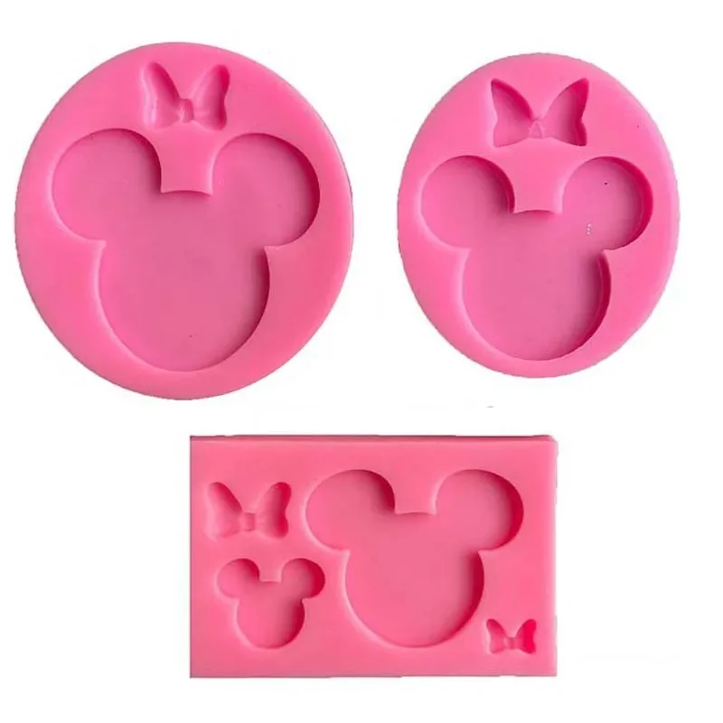 DIY Mouse head and bow shape silicone mold for keychains Jewelry Making Accessories Tools