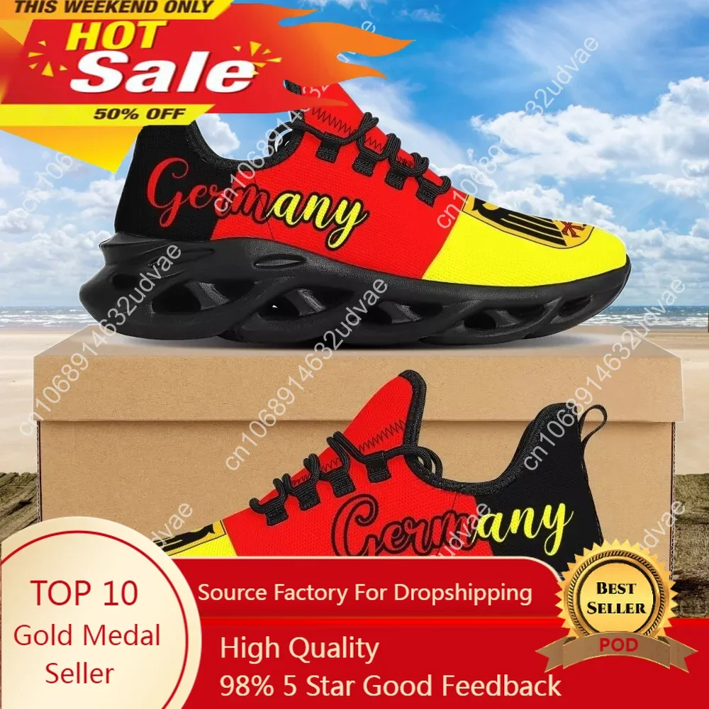 Germany Flag Print Women Mesh Swing Shoes Lightweight Lace Up Platform Sneakers Ladies Girls Outdoor Sport Shoes