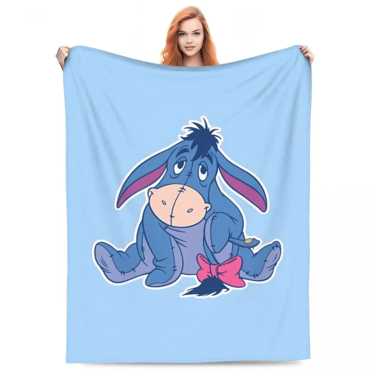 Winnie The Phho Eeyore Cute Blanket Super Warm Fluffy Plush Throw Blanket For Living Room Decorative Flannel Bedspread Bed Cover