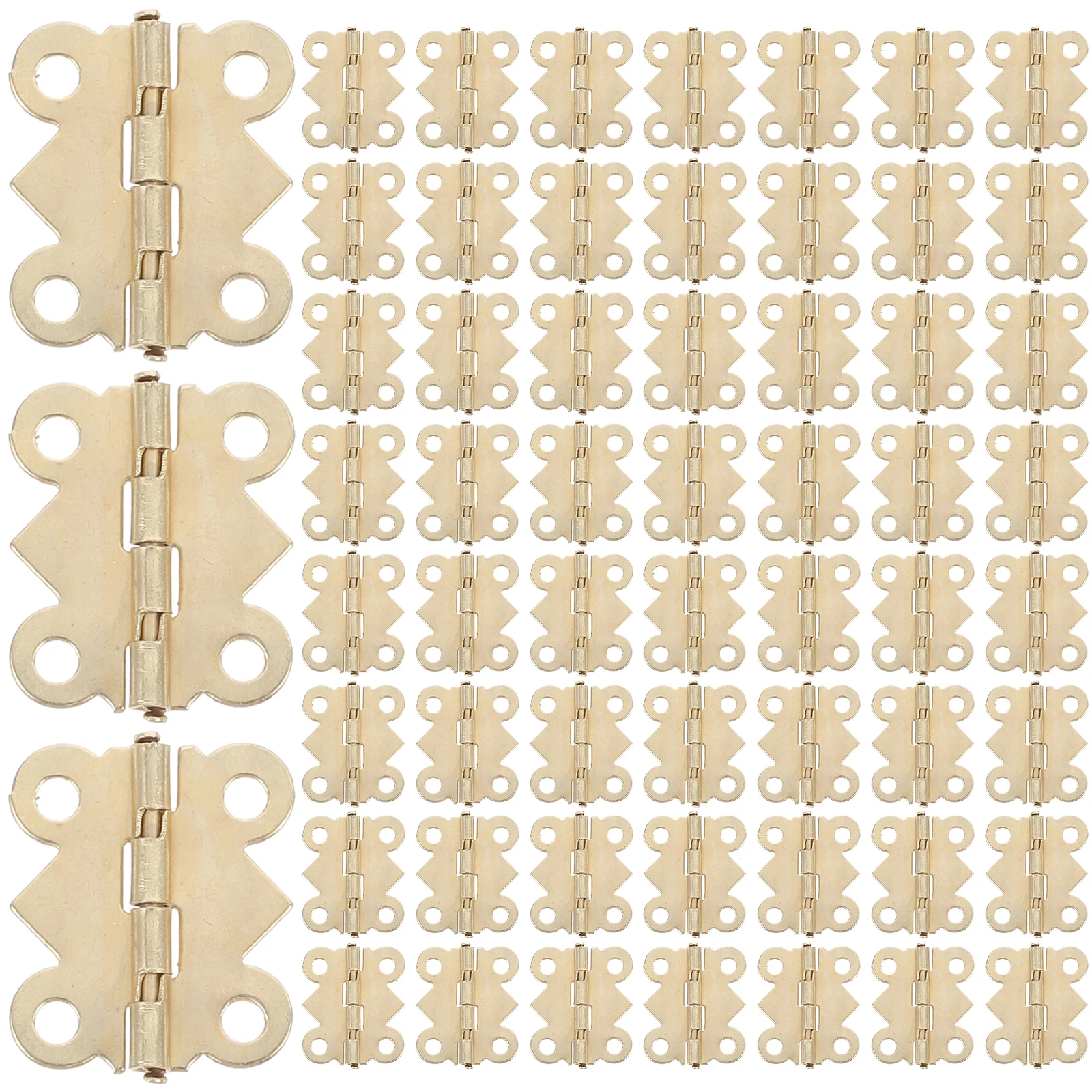 

100pcs Vintage Hinges 0 79x0 67inch Mini Wooden Boxes Cabinet Door Hardware Gold Color Screws Included for DIY Furniture