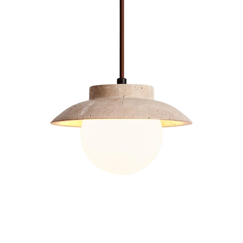

IWHD Home Decor LED Pendant Lights Fixture Bedroom Living Dining Room Yellow Travertine Modern Nordic Hanging Lamp Pendelleuchte
