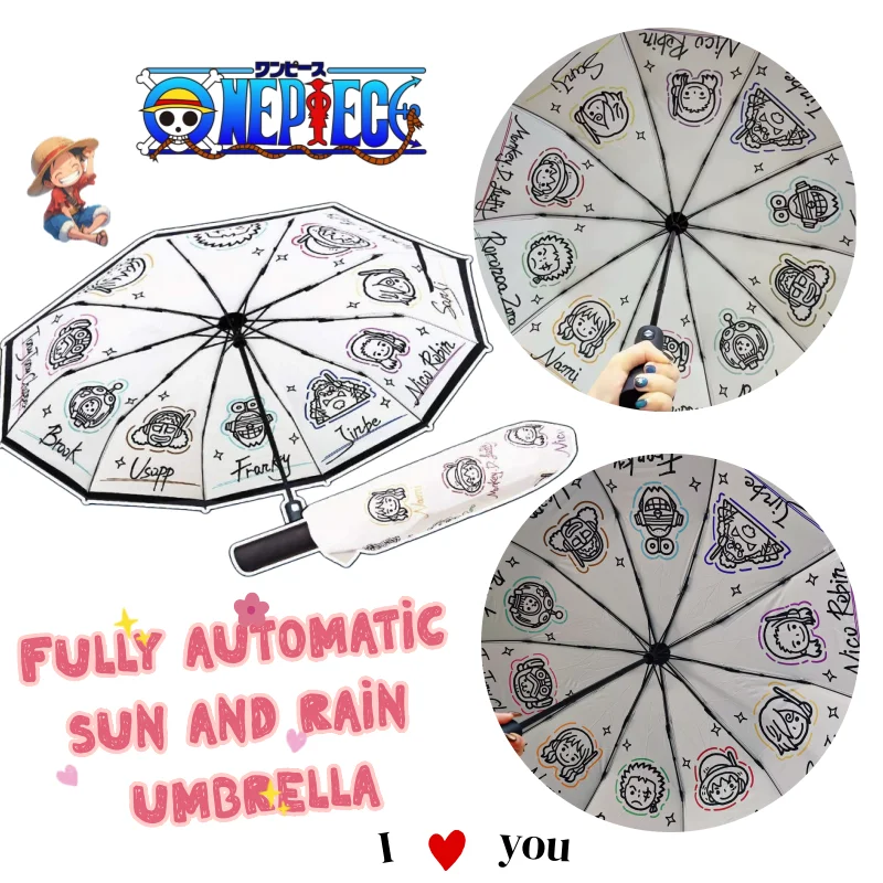 

New One Piece Nami Automatic Umbrella High Color Value Creative Practical Dual-use Printed Portable Cartoon Sunshade Umbrella