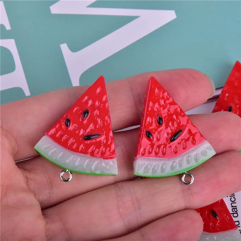 20 قطعة/المجموعة الراتنج الفاكهة البطيخ سحر قلادة ل قلادة سوار القرط Diy صنع المجوهرات الاكسسوارات المفاتيح #1