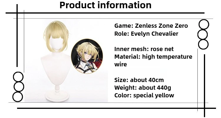 Evelyn Chevalier Cosplay Pruik Zenless Zone Zero Karakter Pruiken Vrouw Licht Goud Weave Bundels Haar Halloween Kostuum Accessoires
