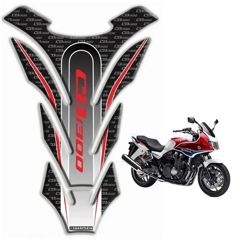 

FOR HONDA CB1300 Fishbone Protective Decals Motor Tank Pad Protector 3D Gel Sticker Decal - A