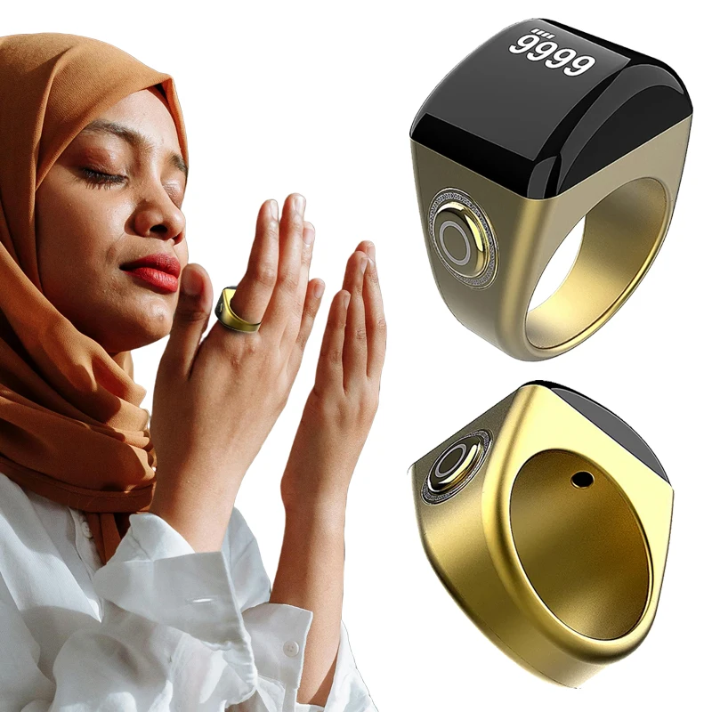 Smart tasbih TALLY Digital Counter สำหรับชาวมุสลิม tasbeeh zikr Ring 5เครื่องเตือนการสั่นสะเทือนเวลาสวดมนต์กันน้ำ