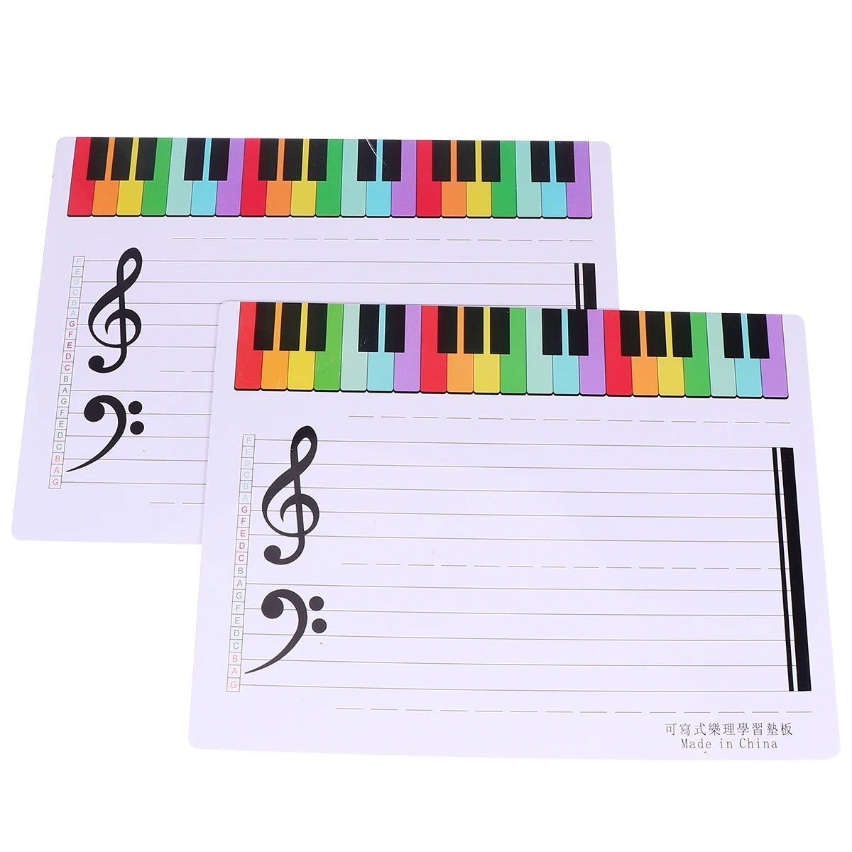 2pcs Five Line Staff Whiteboard Dry Erase Magnetic Writing Board For Music Practice Teaching Home School Classroom Organizer