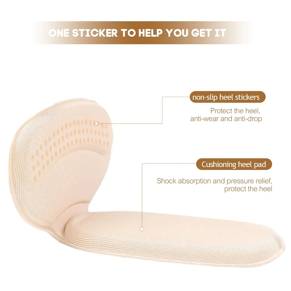 T-Shape 2 IN 1 Shoe Heel Insoles Foot Heel Pad Sports Shoes Antiwear Feet Inserts Insoles Heel Protector Sticker Insole