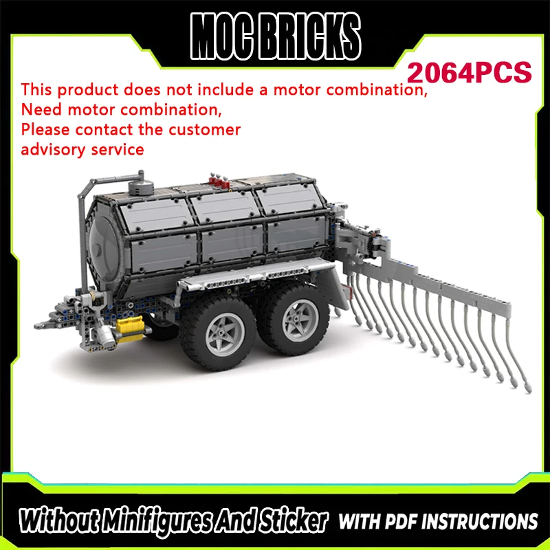 

City Car Model MOC Building Bricks Liquid Manure Heavy Spreader Modular Technology Gifts Holiday Assemble Children Toys Suit