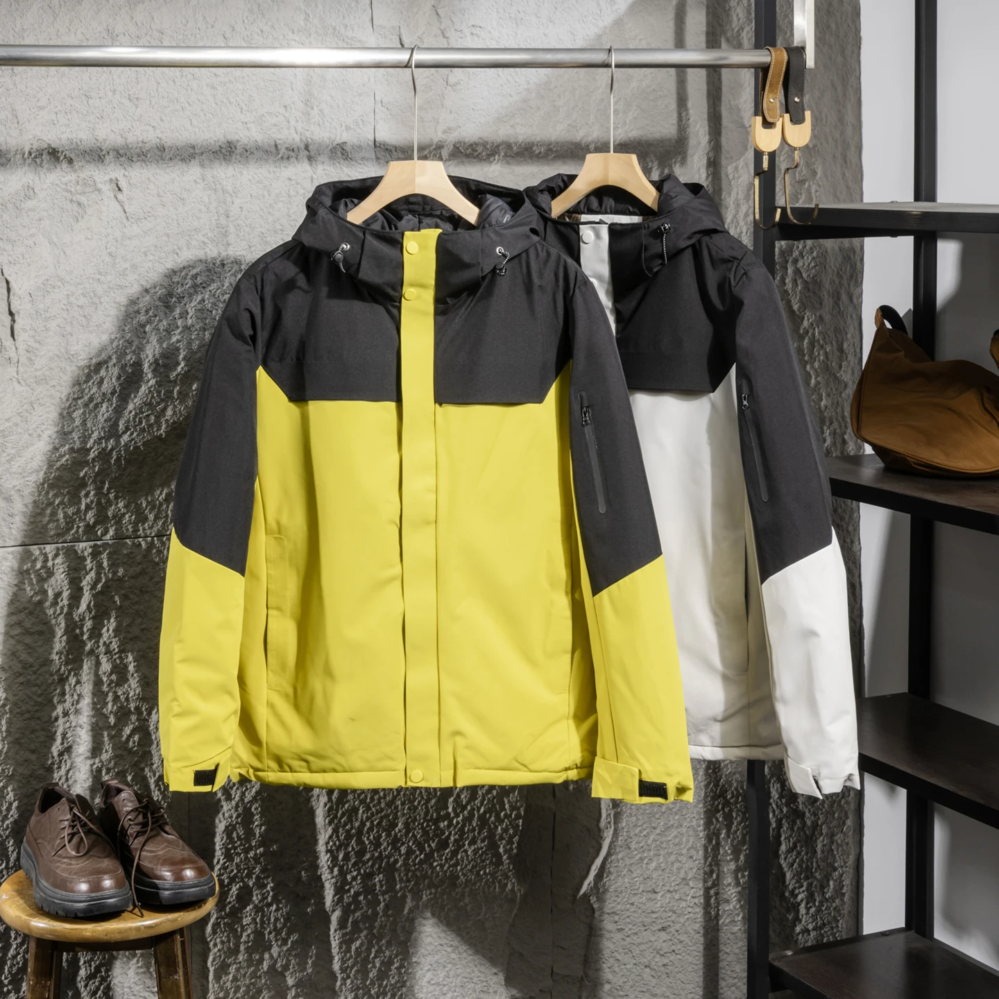 

aphene Self-Heating Parka Cotton Jaet Men's Outdoor Windproof Waterproof Autumn Winter Sle Warm Long Sve Coat