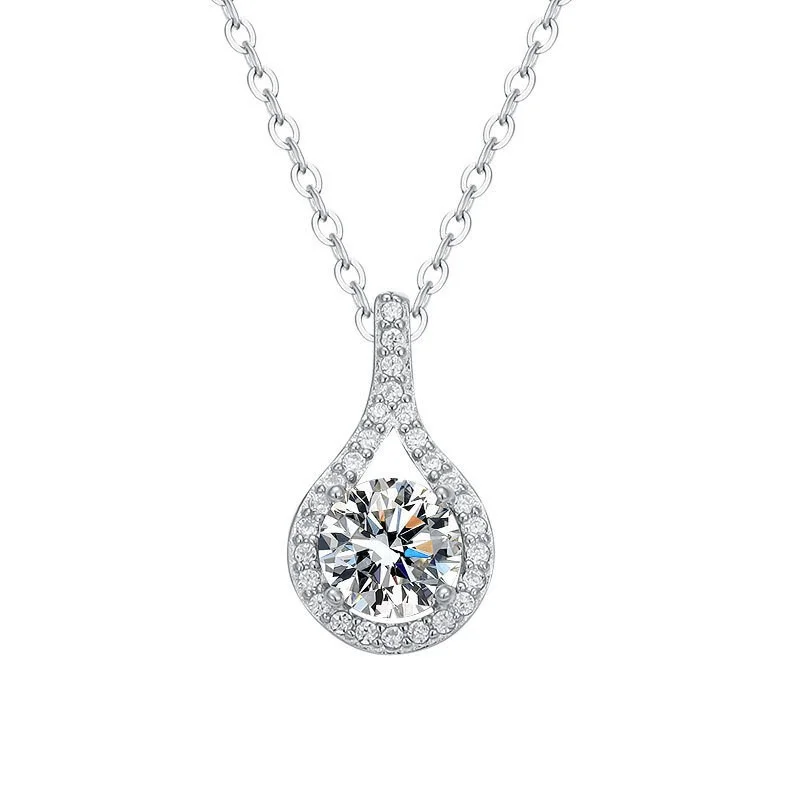 XMZ045 Lefei Fashion Luxury Classic Moissanite Diamondset Fine Design Waterdrop Necklace For Women 925 Silver Party Jewelry Gift