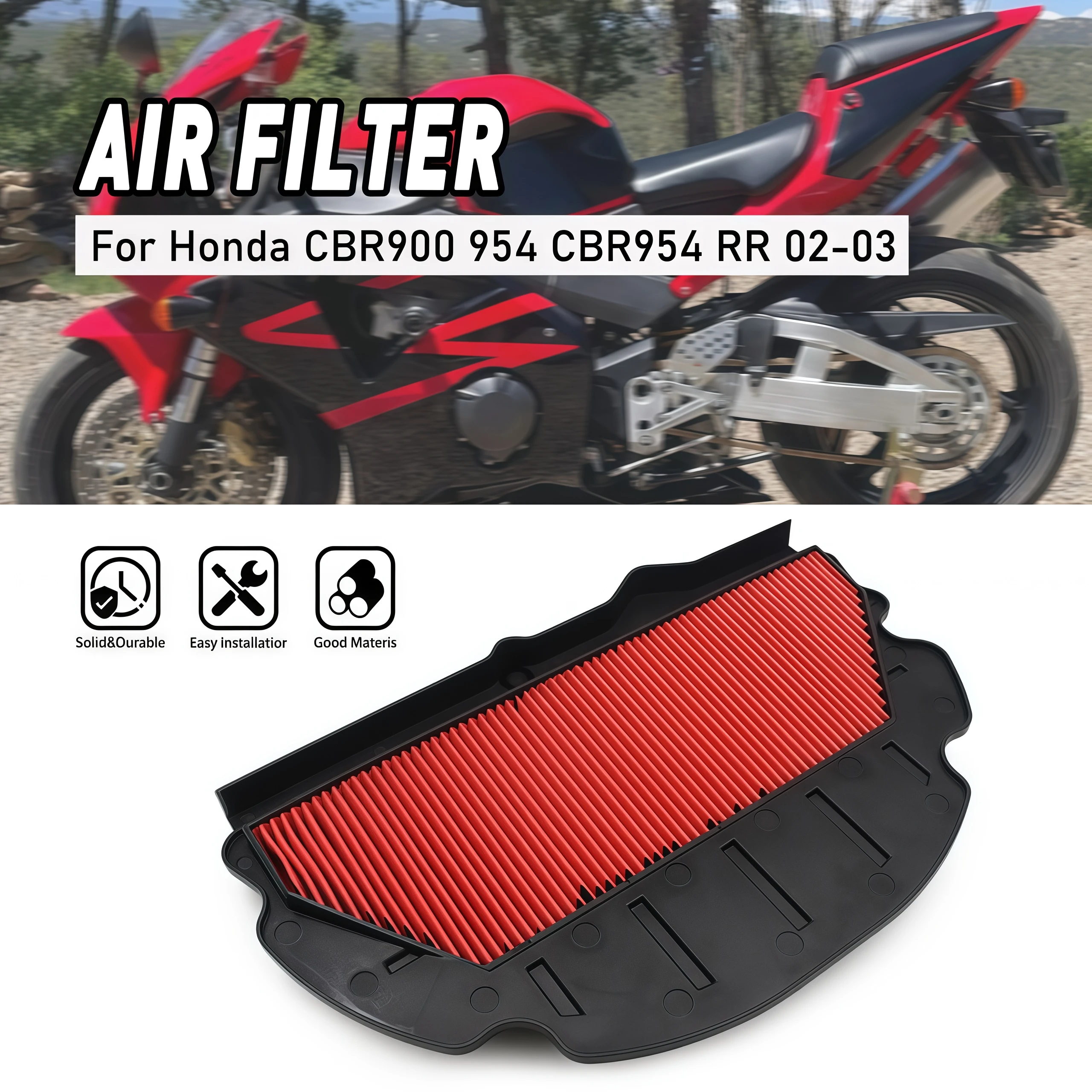 

Motorcycle Parts Air Filter or HONDA CBR900RR CBR900 CBR 900 RR CBR954RR CBR954 954cc 954 2002-2003