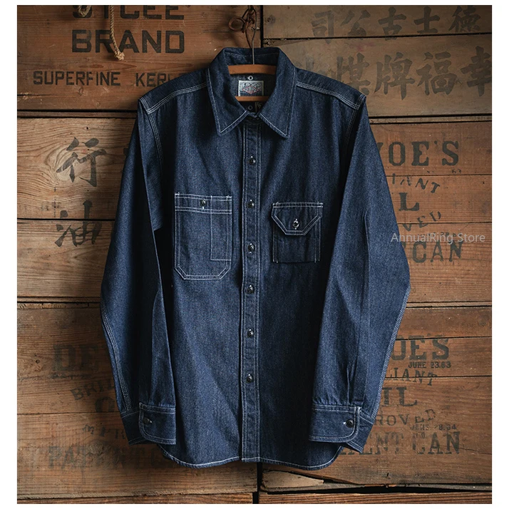 NON STOCK  BIG YANK 1937 Three-pin Denim Tooling Shirt Amekaji 1937 0ne Piece Cuff Model Workshirts
