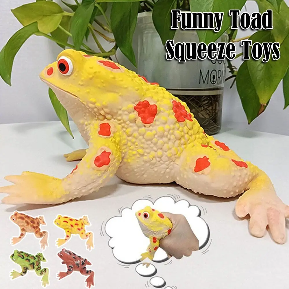 Creative Stress-relief Frog Squeeze Soft Simulation Frog SimulationToy Toad Squeeze Toy Tricky Toys