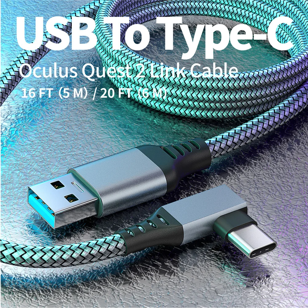 Link Cable 3 6 5M USB A To Type C For Oculus Quest 2 Quest3 Accessory Virtual Reality VR Glasses Smart 3D Helmet Headset Ocolus