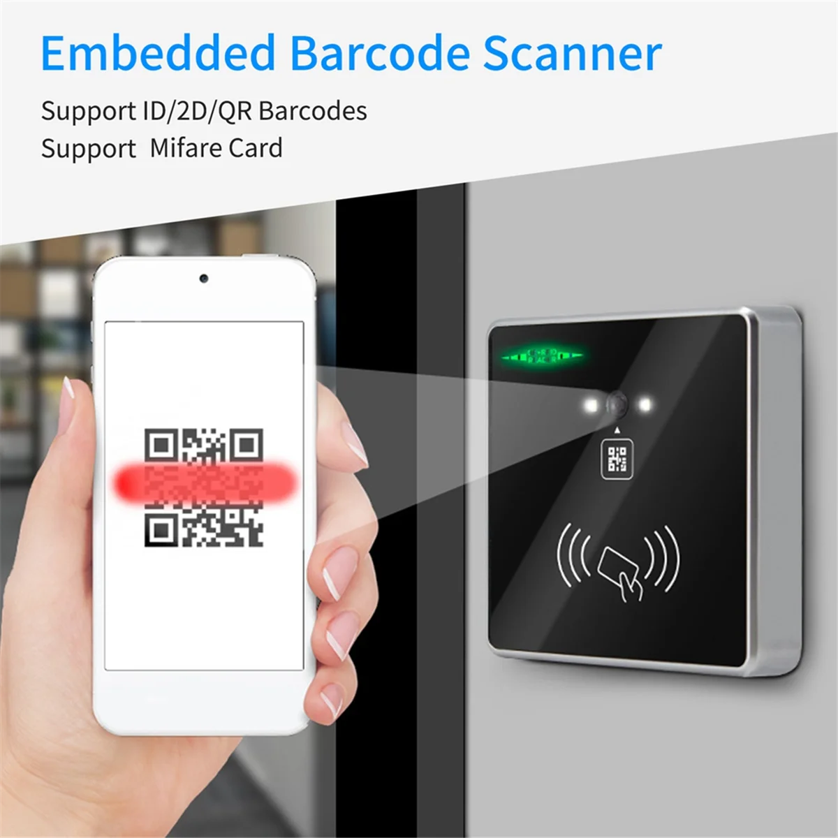 Embedded 1D 2D Barcode Scanner QR Bar Code RFID Card Reader Wiegand Connection Self-Induction for Gate Machine DY