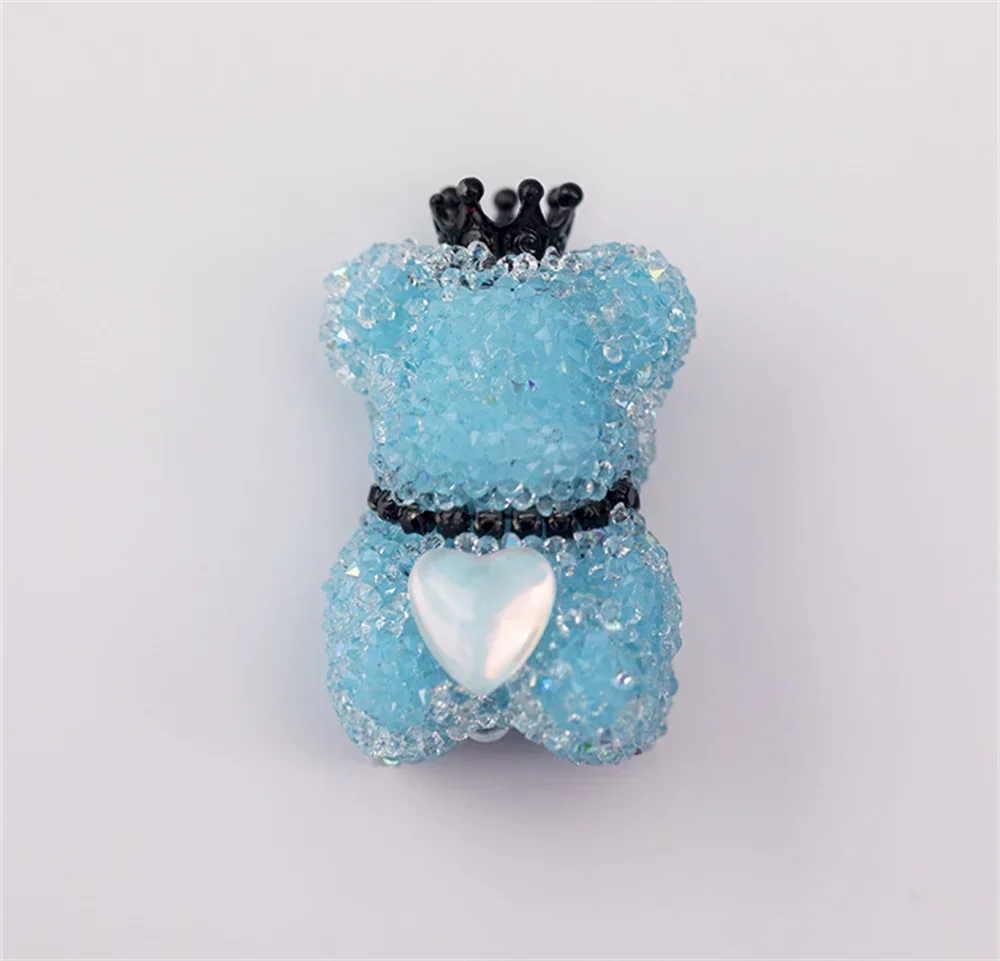 ST25 3D Cartoon Straight Hole Sugar Bear Beads Mobile Phone Chain Pen Beads Jewelry Accessories Harajuku Animal Beads Wholesale