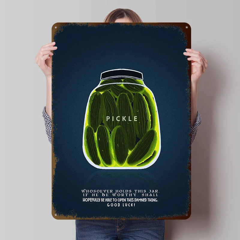 Pickles Poster Customized Vintage Metal Signs Wall Art Retro Tin Plaque for Bedroom Decoration Gaming Home Decor Items House