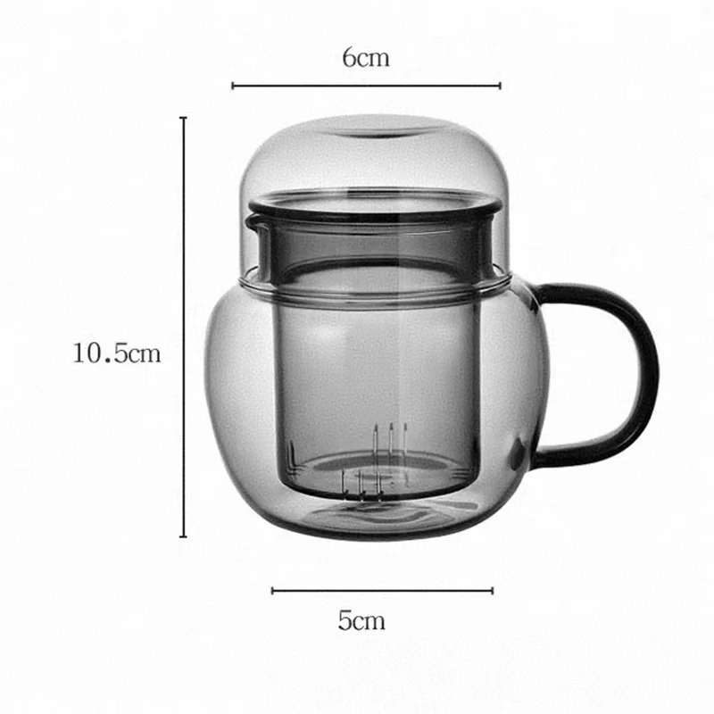 325ML Heat Resistant Borosilicate Glass Tea Cup with Tea Infuser Office Tea Separation Cup Serve Tea Maker for Home Office