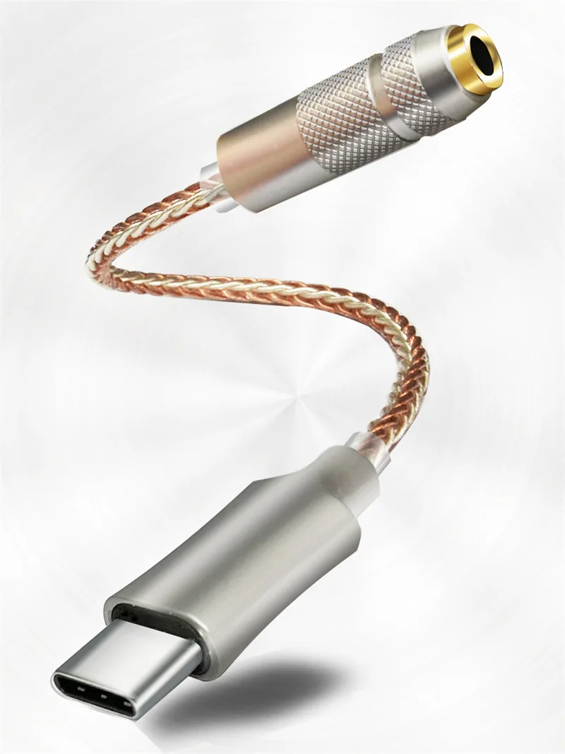 Typ C do 3,5 mm HiFi DAC Wzmacniacz słuchawkowy USB C Dekoder audio AMP Adapter CB1200AU Chip Karta dźwiękowa Dekoder cyfrowy dla Androida — zdjęcie 2