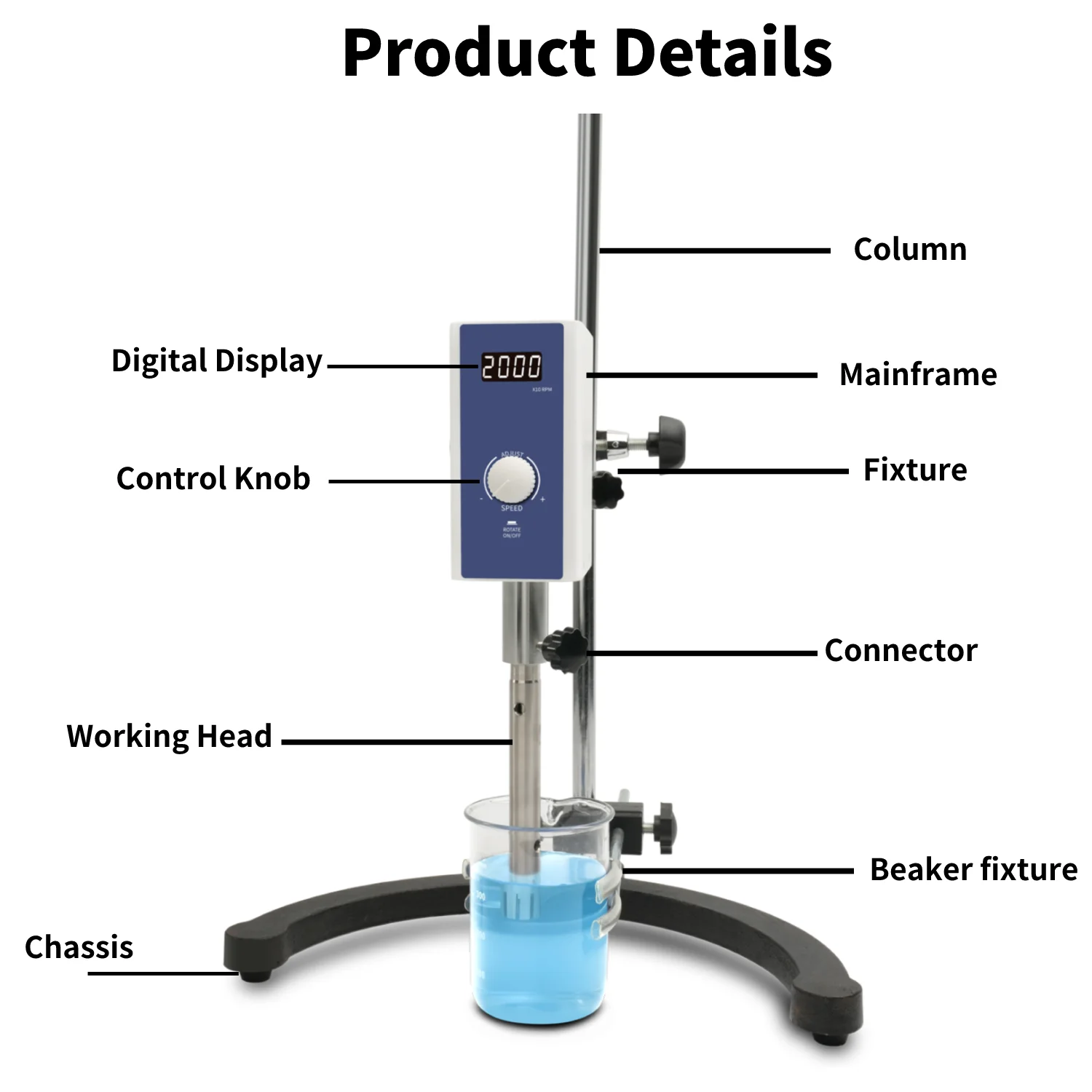WEIAI High Shear Emulsifying Homogenizer Paint Cream Lotions Laboratory Homogenizer Mixer High Speed Homogenizer Cosmetics