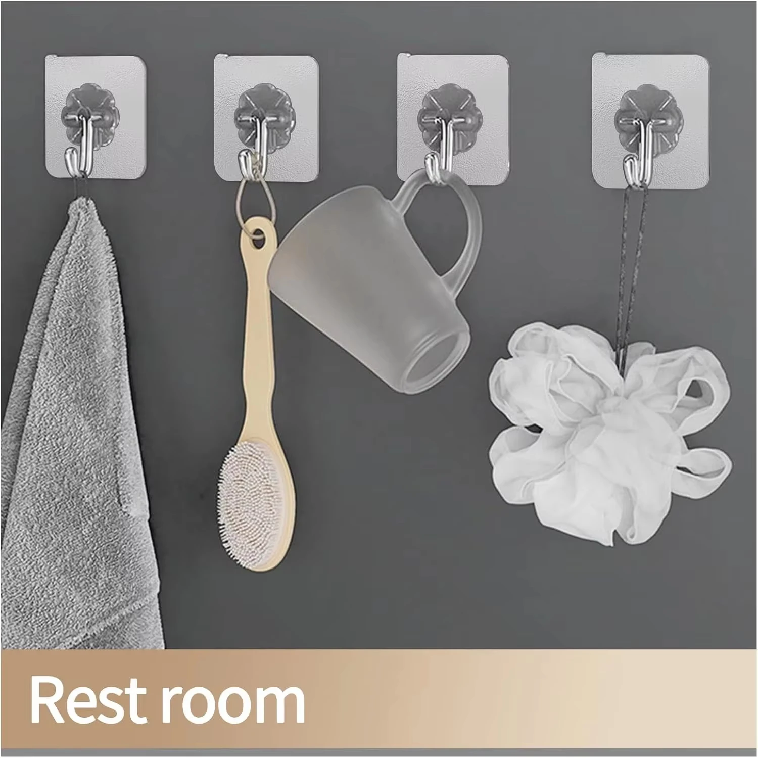 Transparente selbstklebende Wandhaken aus Edelstahl mit hoher Tragkraft multifunktional für Handtücher Kleidung Schlüssel Küche Bad und Hausaufbewahrung ohne Bohren keine Beschädigung von Fliesen Glas Kunststoff Holz p – Detail 4