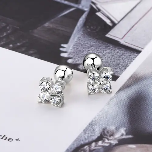 OXTAO Certified Moissanite Lucky Four-leaf Necklaces Earrings Bracelet for Women 100% S925 Silver Jewelry Accessory Sets - Image 40