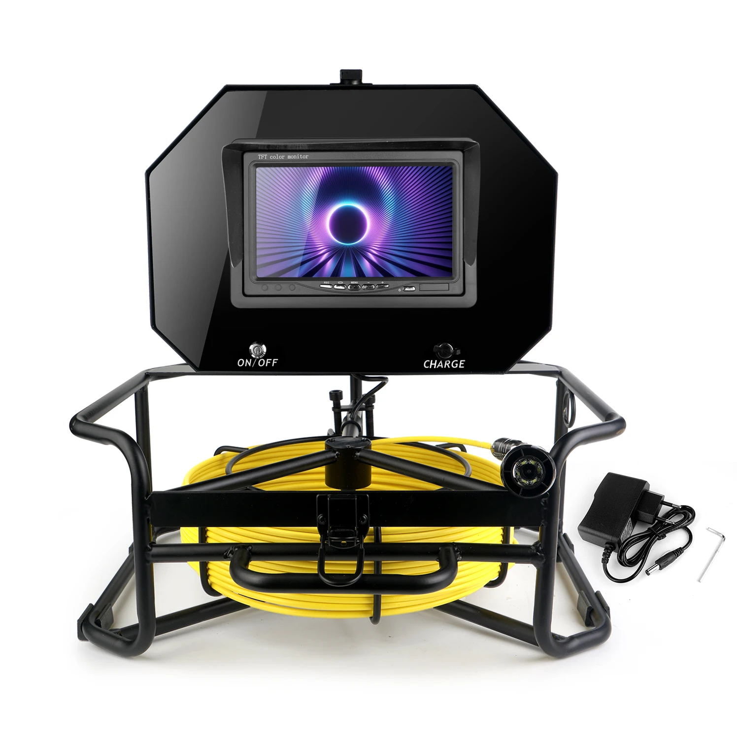 15m Cable Waterproof IP67 Videoscope with 7 Inch Screen Drain Camera Pipe Inspection Sewer Endoscope