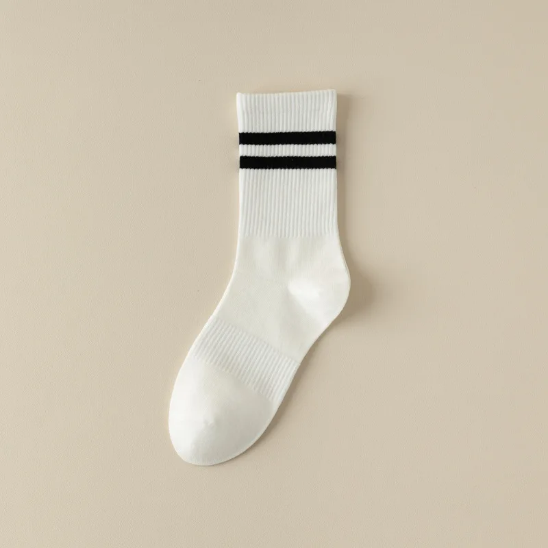 Kaus Kaki Olahraga Wanita Musim Panas Warna Solid Anti Selip Kaus Kaki Yoga Pertengahan Betis untuk Latihan