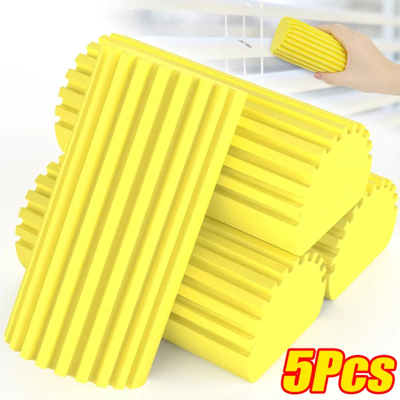 1/5PCS Damp Clean Duster Sponge Portable Cleaning Brush Duster For Cleaning Blinds Glass Baseboards Vents Railing Mirrors Window