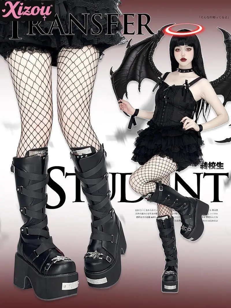 Automne et hiver Original Style Punk saule ongles plate-forme Muffin chaussures sous-culture Y2k automne hiver épices filles bottes pour femmes