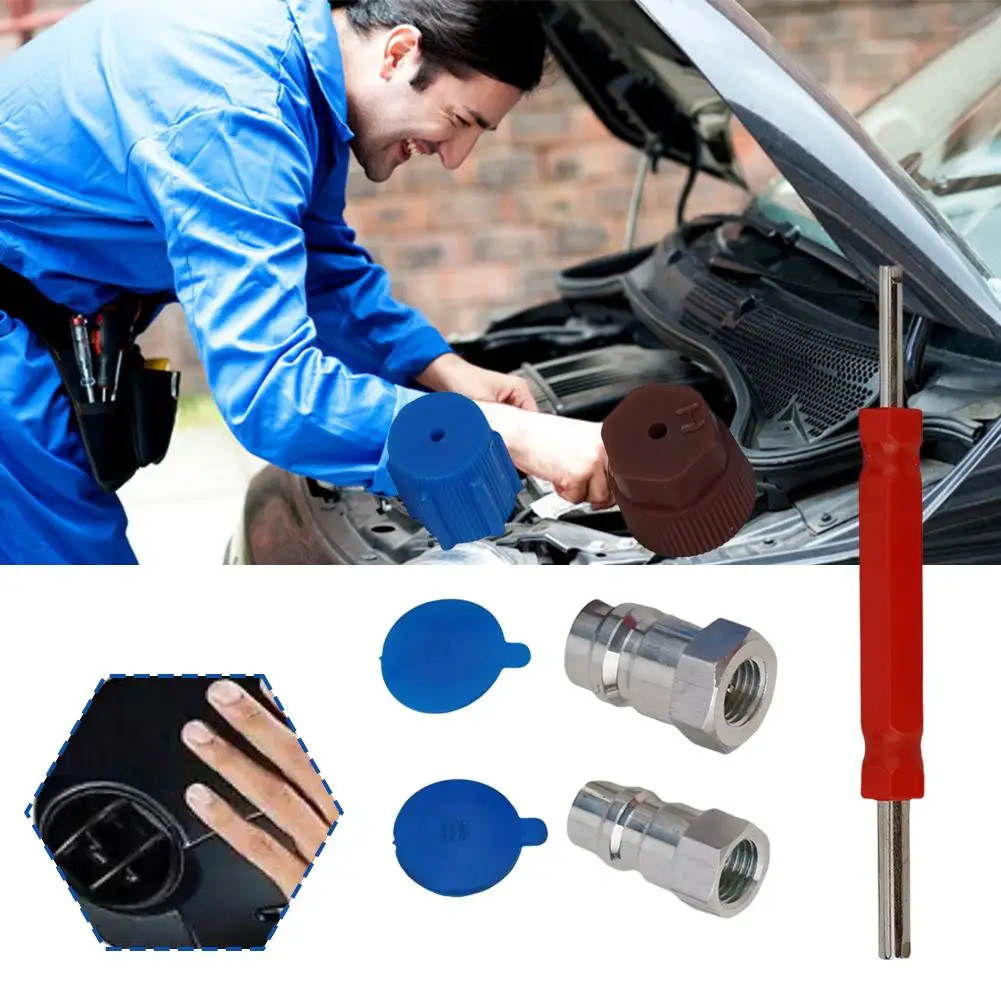 

Adapter Retrofit Air Conditioning Conversion Kit R12 To R134a With Removal Tool 1x 1/4 SAE High Pressure Connection For R13 B8E8