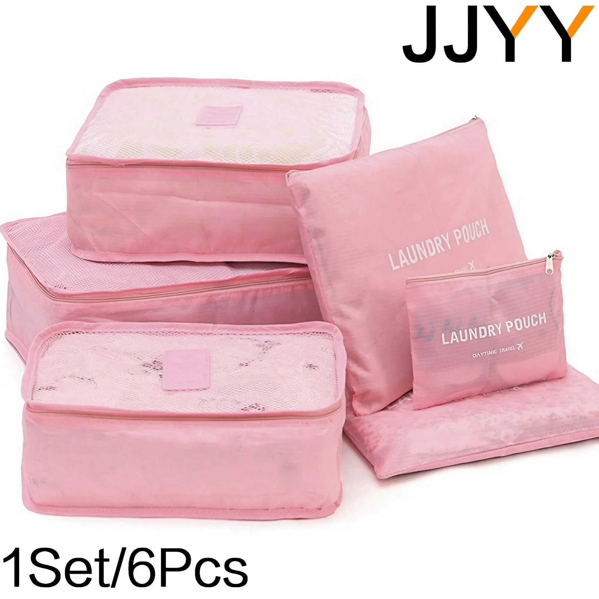 JJYY 1Set/6Pcs Travel Storage Bag Set for Clothes Tidy Organizer Luggage Pouch Suitcase Handbag Closet Divider Drawer