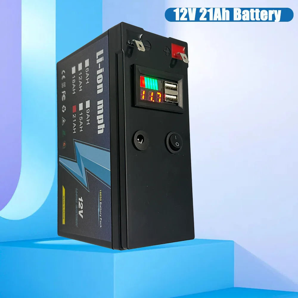 

Origina 18650 NEW 12V 21Ah Lithium Battery Pack Rechargeable Battery for Solar Energy Electric Vehicle Battery+12.6v3A Charger