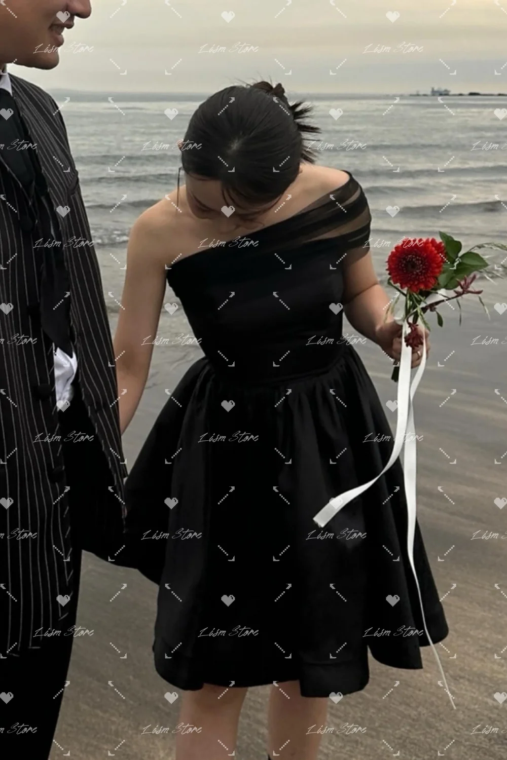 Lism Mini Short Wedding Dress Photoshoot Korea Tulle Bolero Satin Cocktail Dress Prom Formal Gowns Night Event Summer Customized