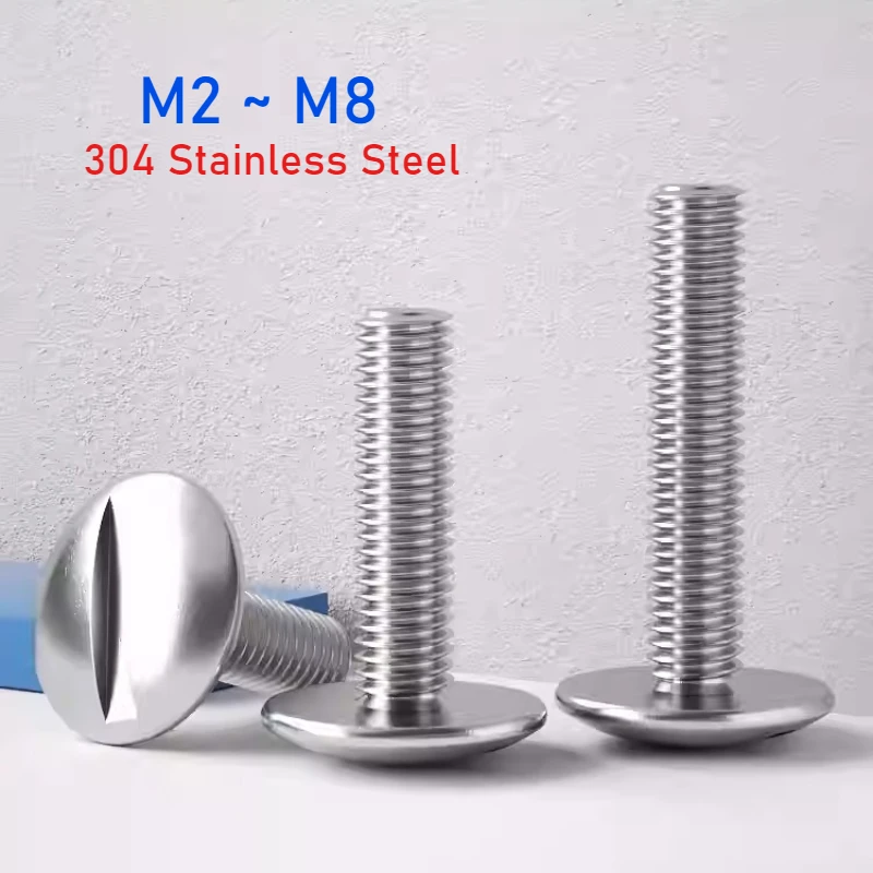 

M2~M8 304 Stainless Steel Large Extra Size Oversize Super Big Slotted Truss Round Head Screws Slotted Mushroom Round Head Bolts