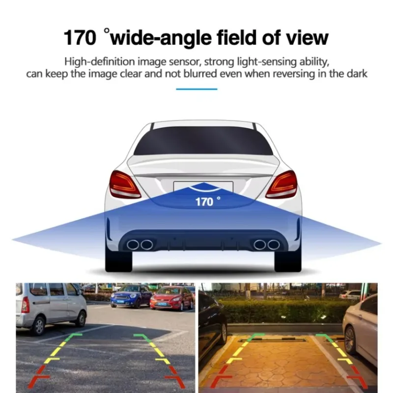 CVBS Car Front Rear Side View Camera 170° Fisheye HD Night Vision Waterproof Straw Hat Shape Drill Mount Camera