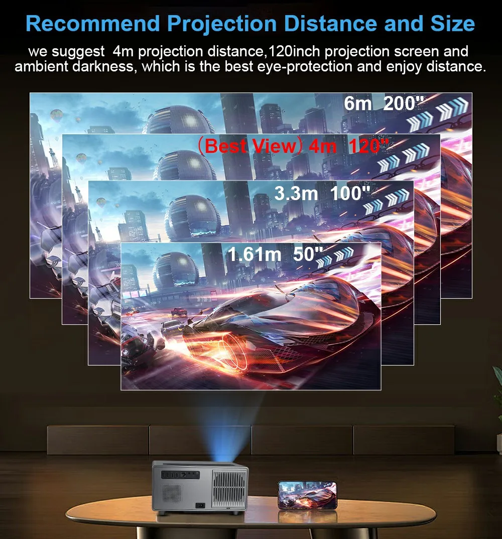 PROGAGA Full HD 1080P Projetor 4k PG600W Android WiFi Auto Focus PG600 Portable Projector PK DLP Home Theater Outdoor Movie Beam