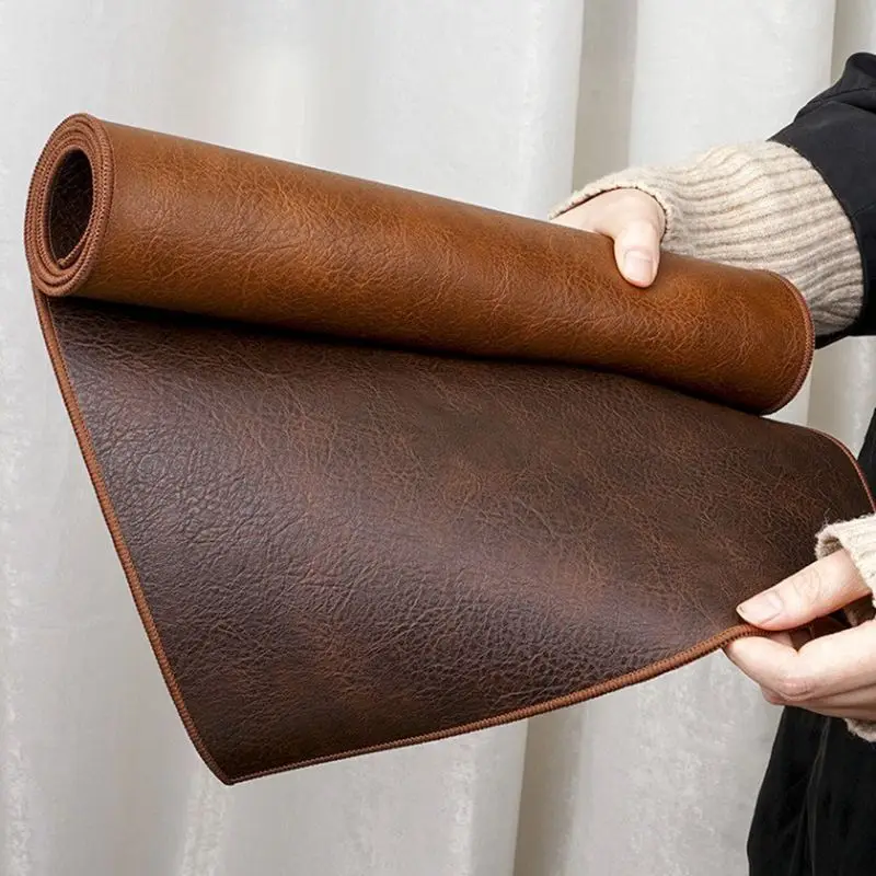 Double Sided Design - Faux Leather Coffee Table Groove - Zen Style Dining Table Decorative Cloth Mat