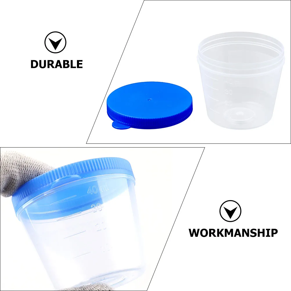 

100pcs 40Ml Urine Sample Cup Specimen Container Leak-Proof For Laboratory Pathology Histology Cytology Reagent Pre-Filling