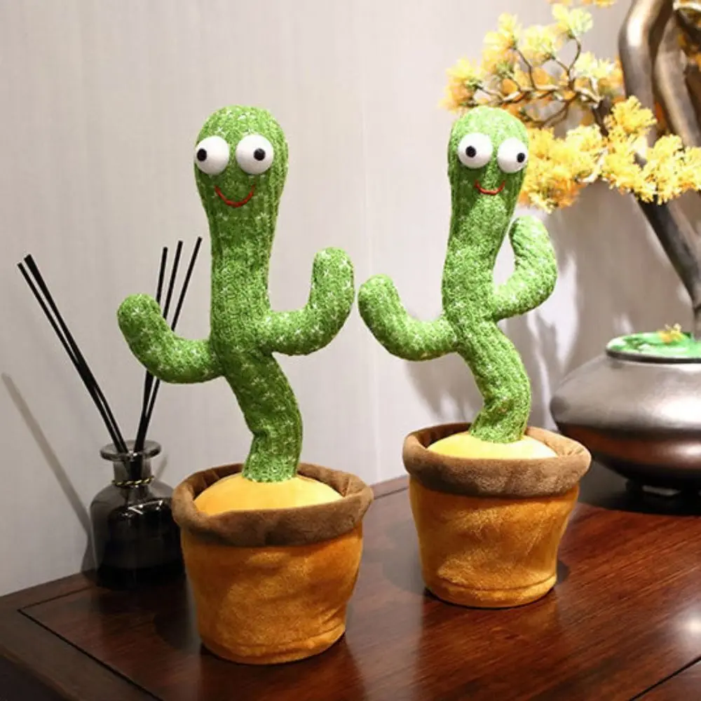 Dancing Cactus Electronic Dancer Cactus English Version Record Electronic Dancer Toy Talking Lighten Dancing Plush Toys Children