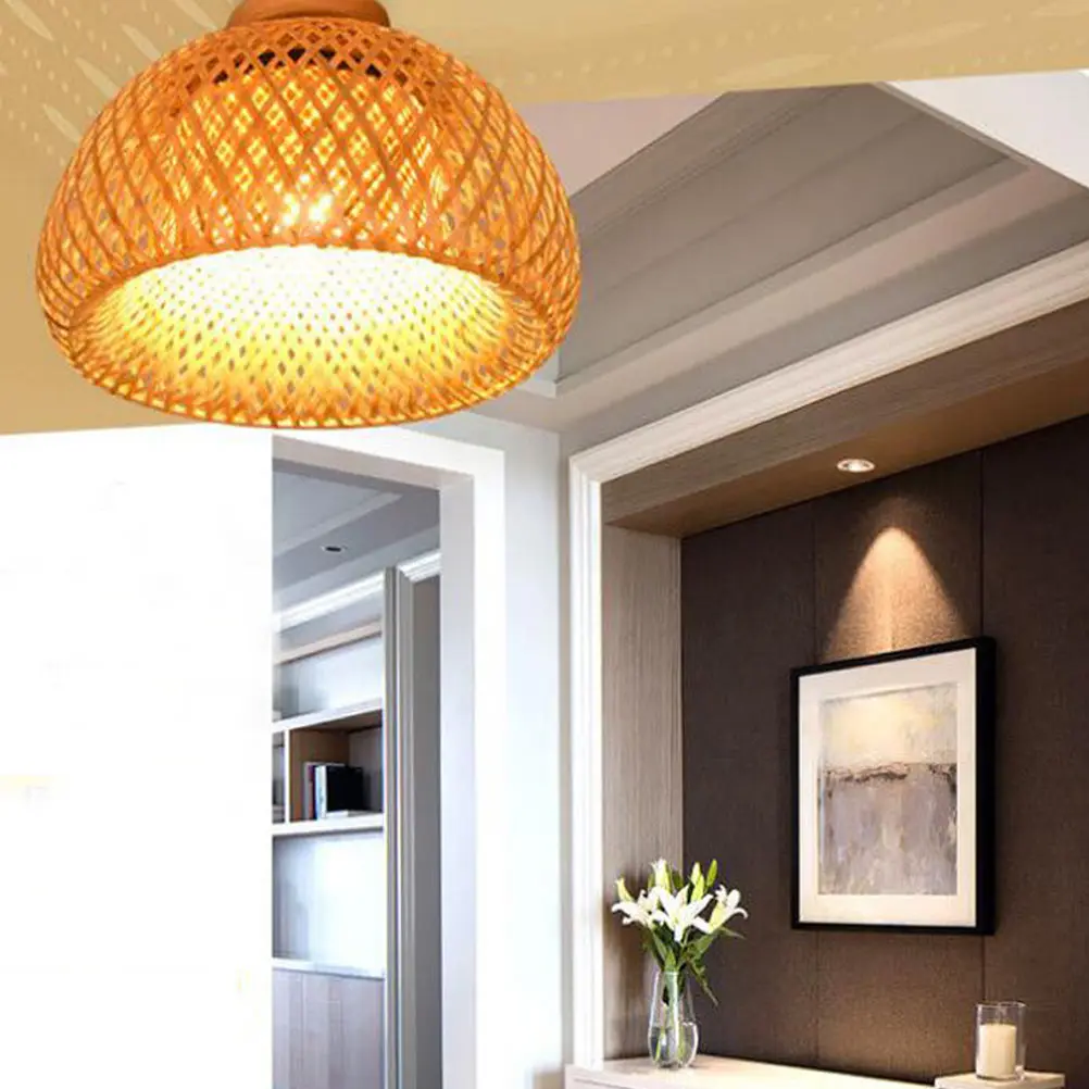 

Woven Lampshade Simple Bamboo Light Cover Rustic Style Wall Lamp Decor Long Lasting Durable Housewarming Gift Replacement Old