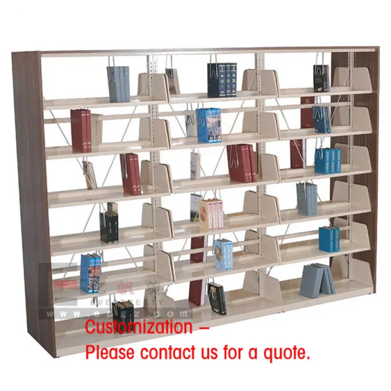 custom.High Quality Library Furniture 6-layers Bookshelf Height-adjustable Strong Metal Bookcases Students